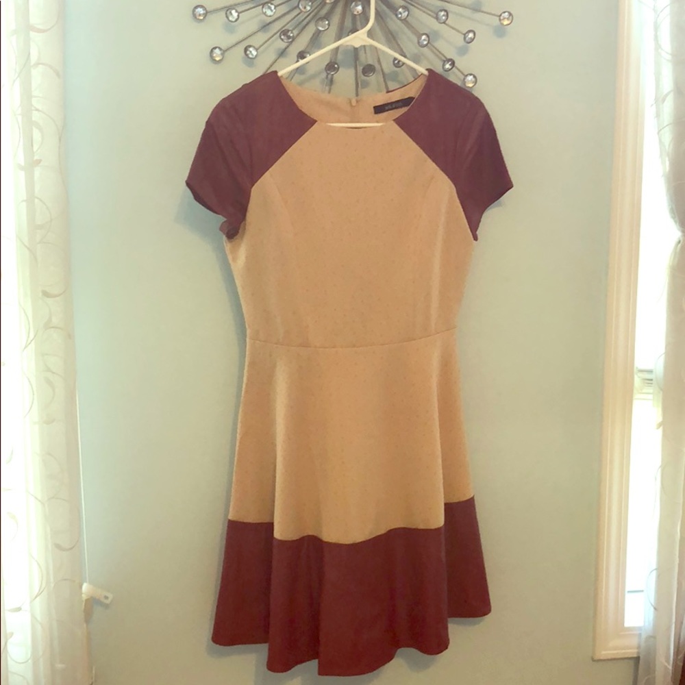 Ark & Co. Faux Leather Trimmed Dress